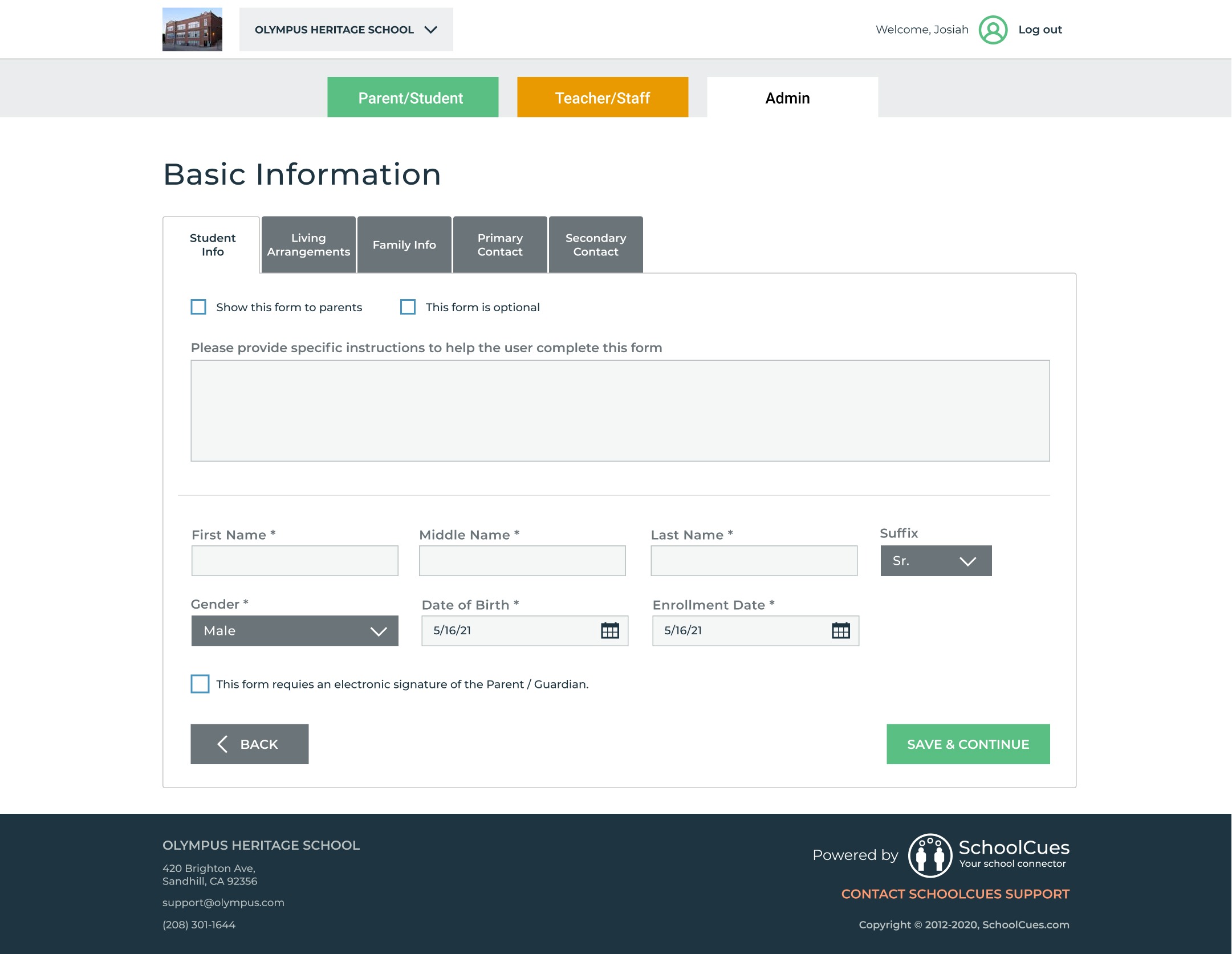 Integrated SIS Module for Small Schools